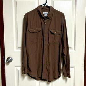 Carhartt Men’s Long Sleeve Shirt Brown Size Large